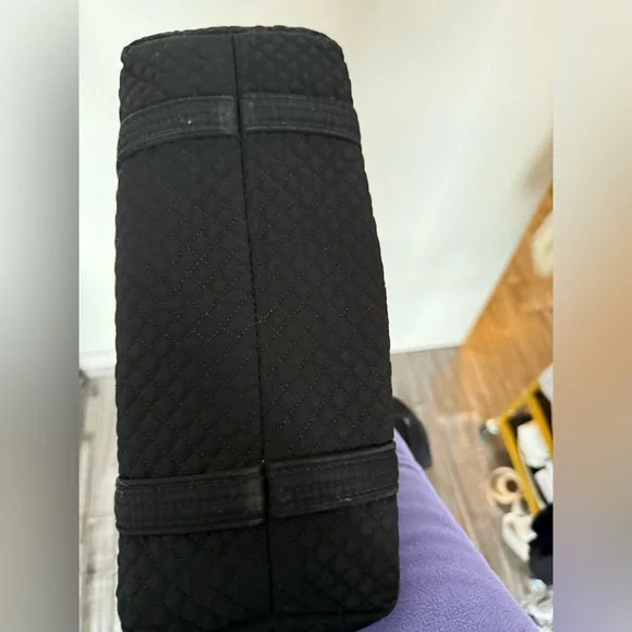 Vera Bradley Original Black Microfiber Quilted Tote Bag - Picture 7 of 7